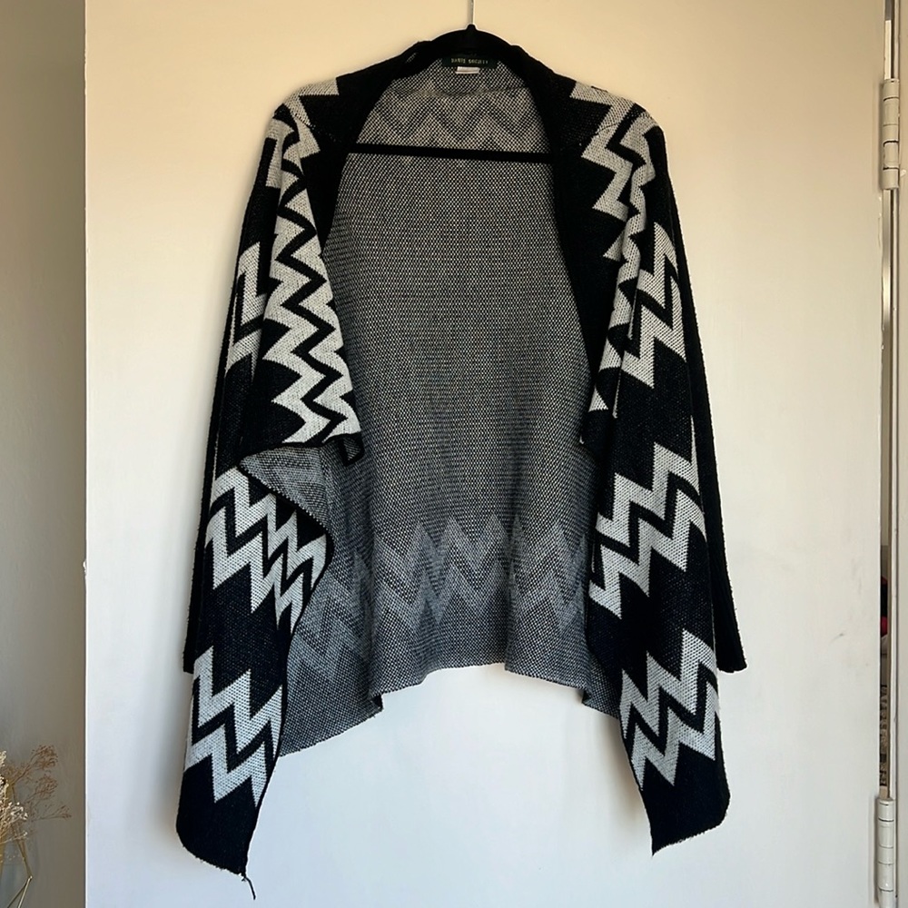 Haute Society Black & White Chevron Cardigan